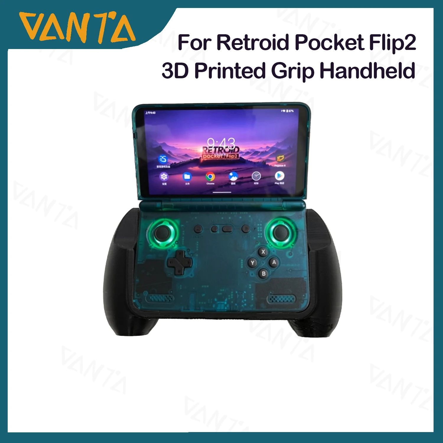 

For Retroid Pocket Flip2 RP Flip2 3D Printed Grip Handheld Retro Game Controller Video Game Console DIY Controller
