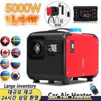 Car Diesel Heater 12V 24V 220V 5KW Air Parking Heater Diesel Heating Low Noise Heater for Truck Bus RV Trailer Boat Heater Kits