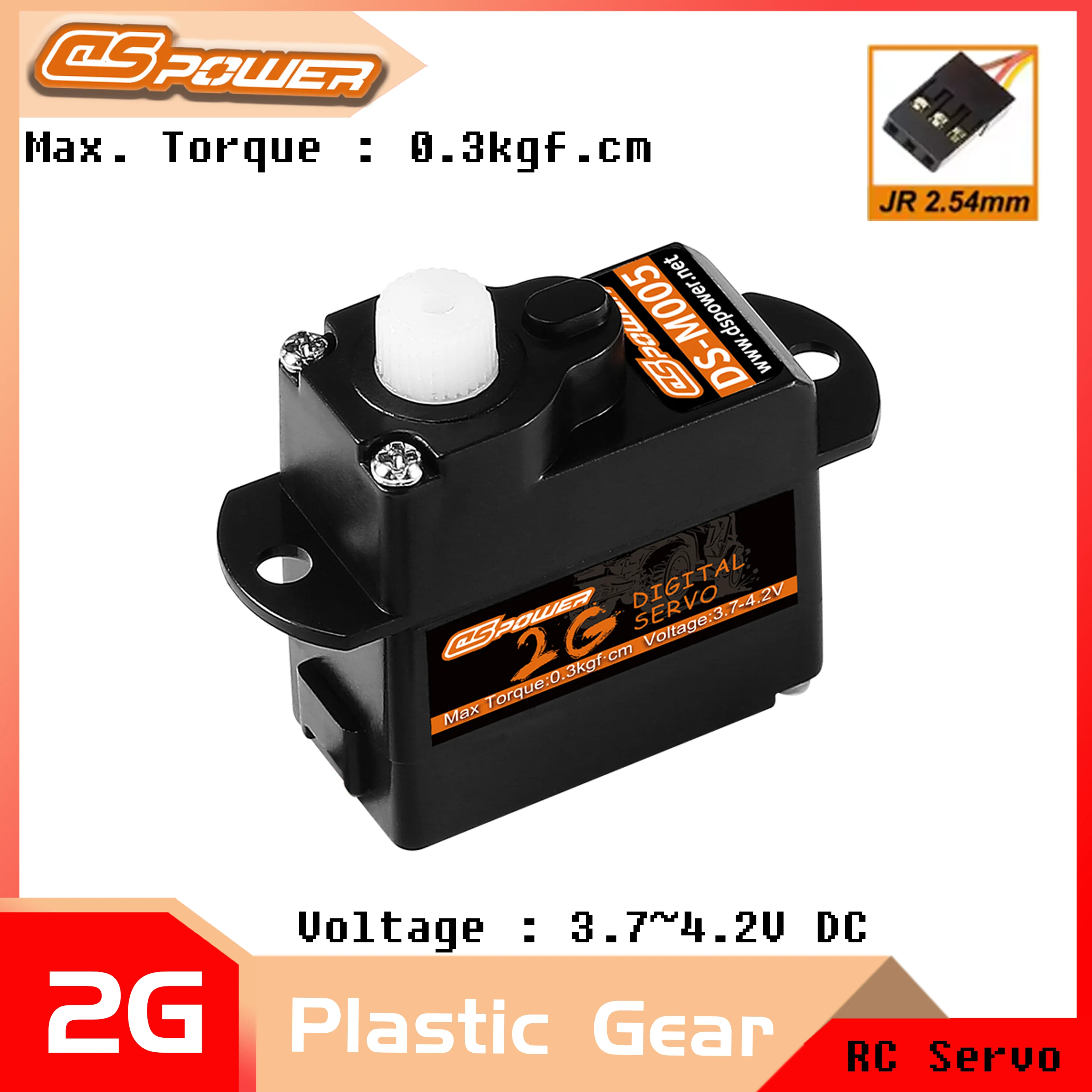 DSPOWER 2g Plastikgetriebe Mini Digital Servo JR2.54 Stecker für RC Flugzeuge Drohnen Helikopter Mini-Auto Zubehör