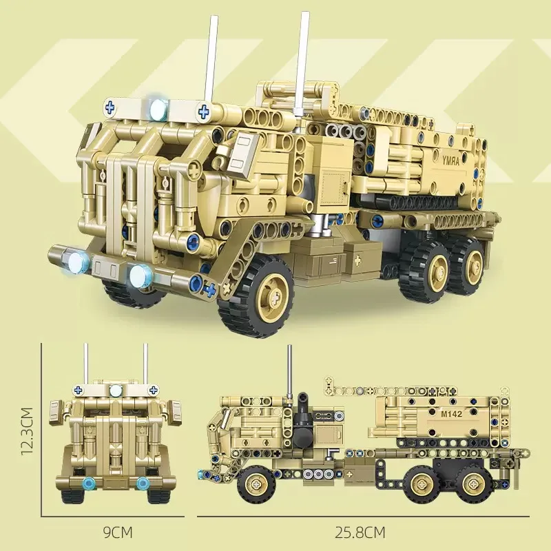

629PCS Military Vehicle DIY Small Particle Model Assembly Puzzle Toy Desktop Ornament Building Blocks Toys Boy's Birthday Gift