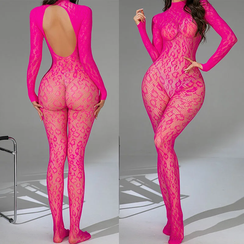 ร้อนเซ็กซี่เสือดาว Fishnet บอดี้สูทผู้หญิงชุดชั้นในเซ็กซี่โป๊ Roleplay ชุดเร้าอารมณ์ Sheer Bodystockings ชุดชั้นในลูกไม้เซ็กซี่ชุด