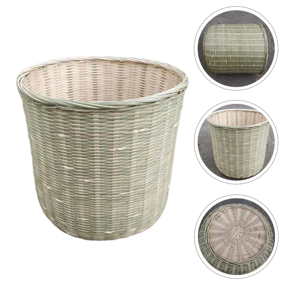 

Rustic Bamboo Woven Basket Stylish Storage Organizer for Kitchen Vegetables Cosmetics Clothes Sundries Home Office