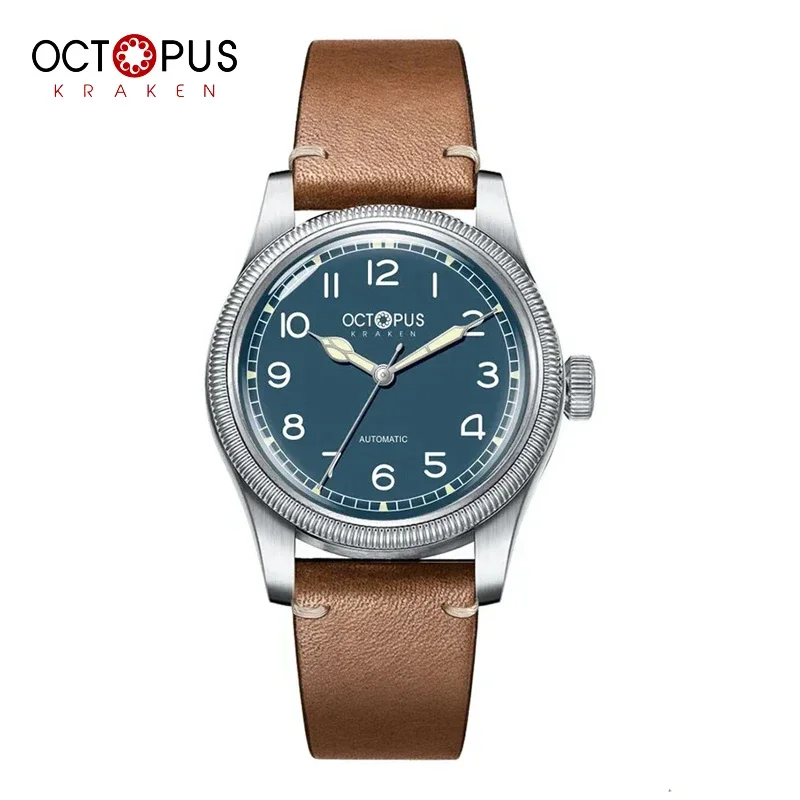 Octopus Kraken Pilot Watch NH35 Movement Automatic Stainless Steel Sapphire Glass 100M Waterproof Vintage Men Luxury Wristwatch