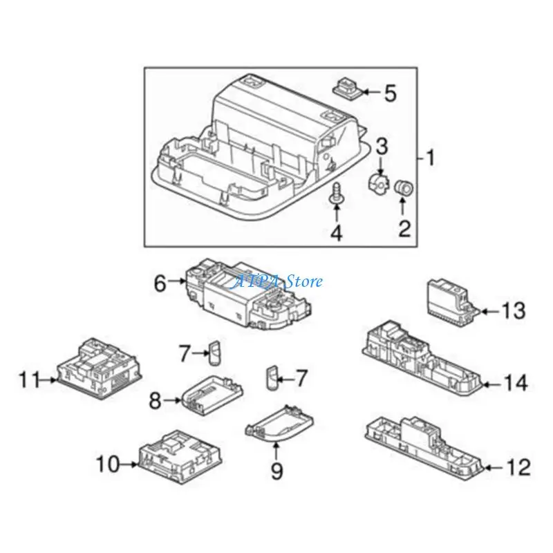 U13C Center Map Light Base Replace 34404-T2A-A21 34404-TK8-A01 For Vehicle Interiors 2