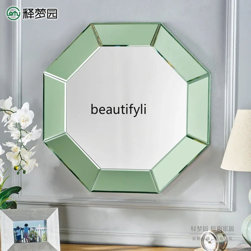 مرآة زخرفية مثبتة على الحائط ثلاثية الأبعاد من D80 Nordic على شكل خاص، مرآة حمام بسيطة وحديثة، مرآة تسريحة إبداعية