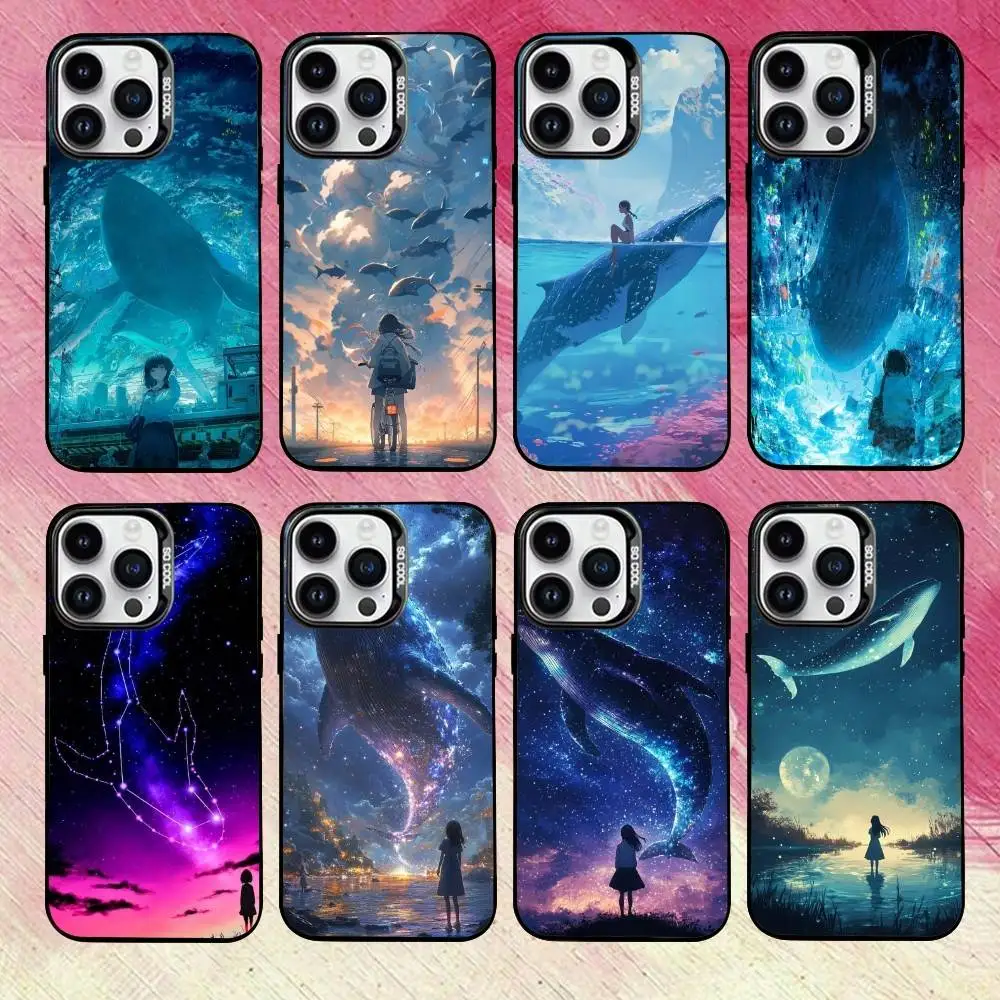 

The W-Whale GirlS Phone Case For iPhone 17,16,15,14,13,12,11 Plus,Pro Max,XS,Colorful Silver Black Cover