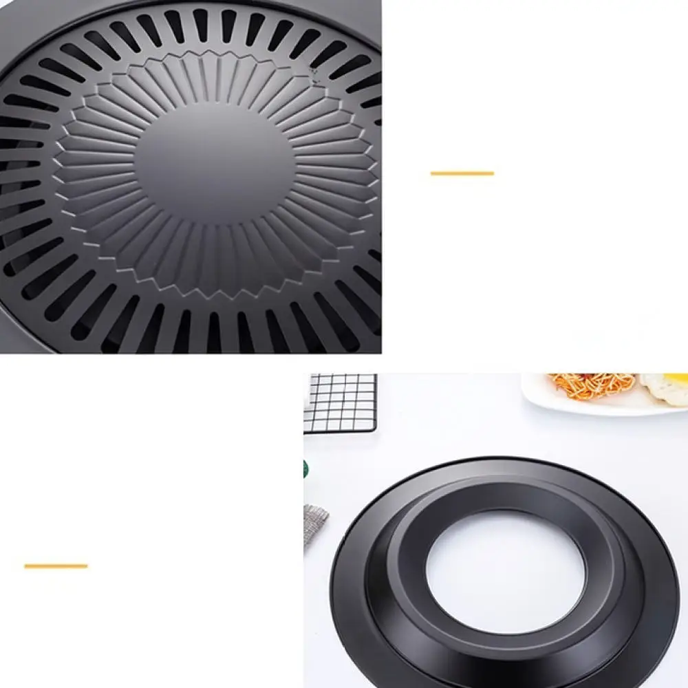 Portable Non Stick Round Griddle Iron Frying Plate For Korean Style BBQ Outdoor Camping Picnic Cooking Utility Tools