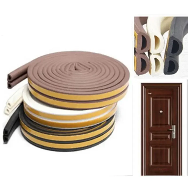 10 Meters DIPE Self-adhesive Door and Window Sealing Strip Glass Window Anti-collision Rubber Strip Foam Sound Insulation Strip