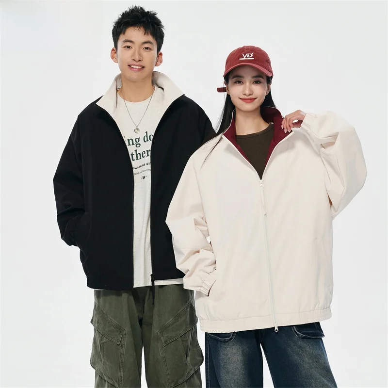 

WASSUP NURAYA двусторонняя одежда, мужской свободный крой, уличный повседневный топ, весенне-осенняя повседневная верхняя одежда для пар