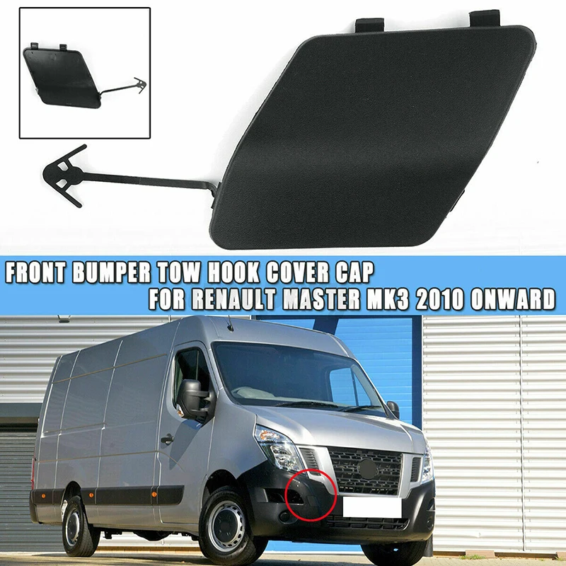 Car Front Bumper Towing Eye Hook Cover Cap Plastic Black Fit For Renault Master MK3 Vauxhall/Opel Movano #511800537R