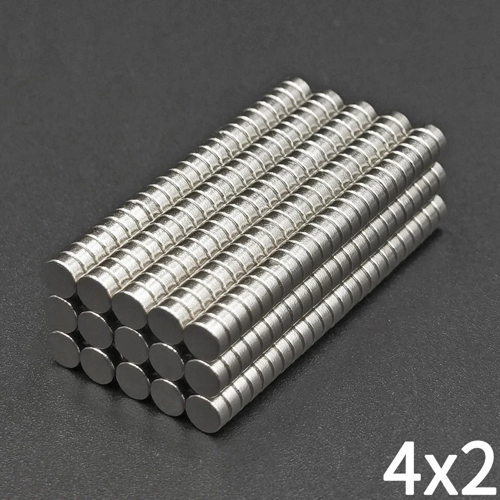 50 Uds 4x2mm imán pequeño 4mm X 2mm disco magnético permanente fuerte redondo súper potente para nevera, bricolaje, edificio, científico