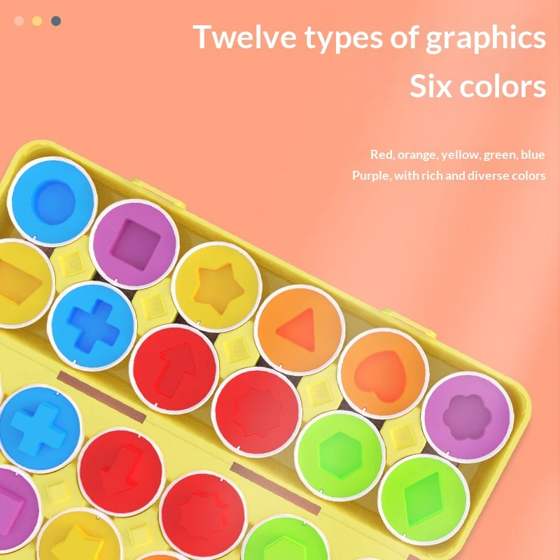 6 pçs bebê ovos inteligentes montessori brinquedos educativos para crianças cor forma correspondência reconhecer criança aprendizagem inteligente
