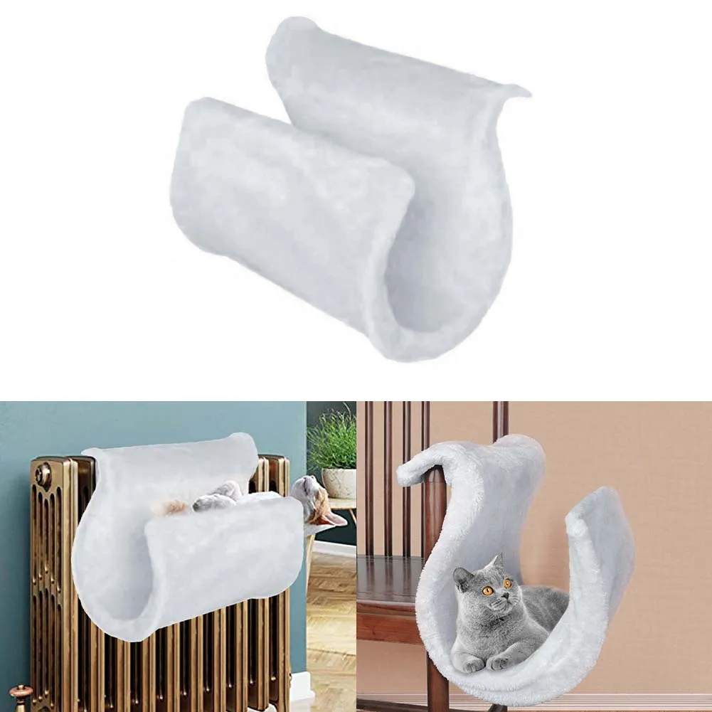 Radiator Pet Bed Hanging Cat Bed Cozy Home Environment Cozy Warmth Faux Plush Covering Metal Frame Plush Comfort