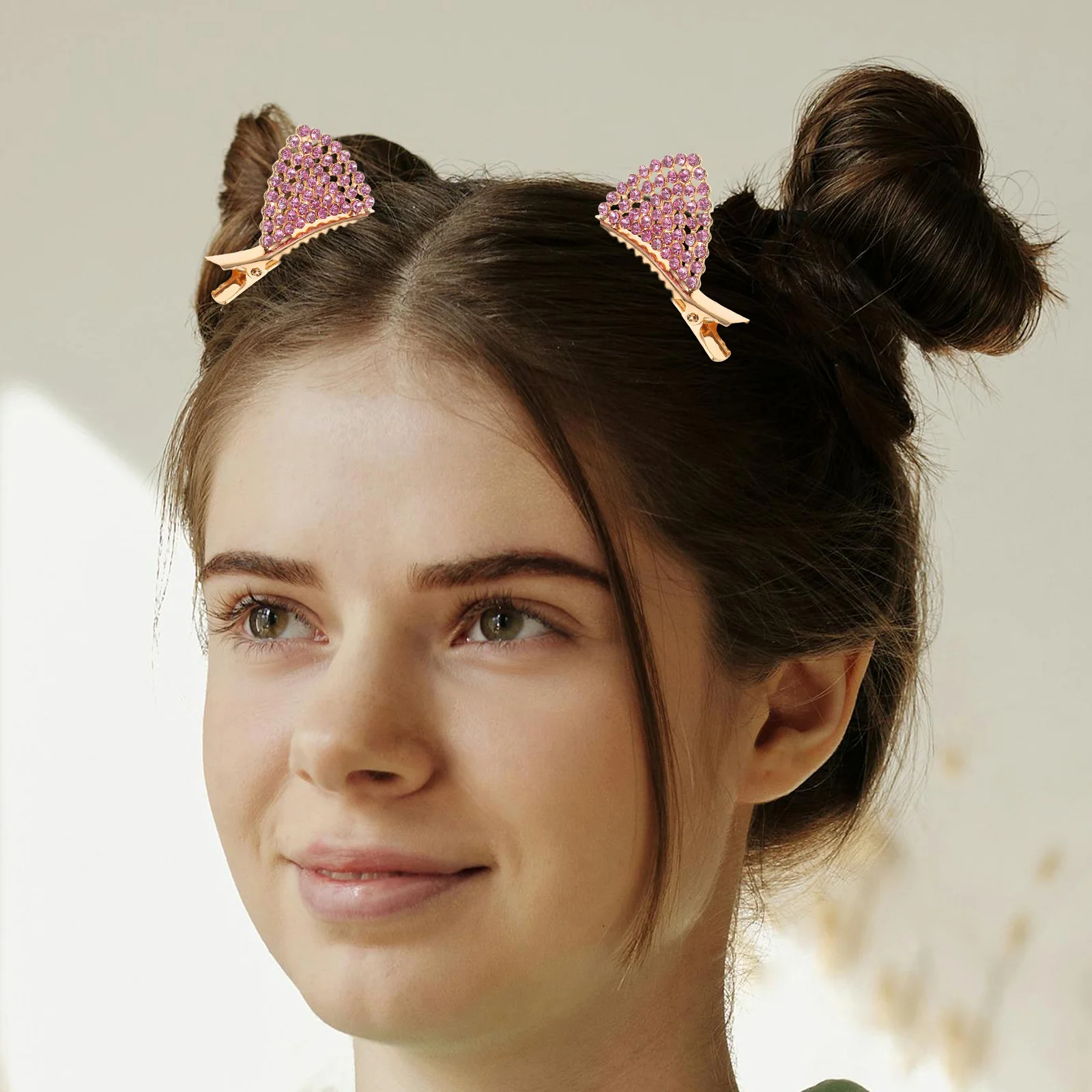 

6pcs Cat Ear Clip Fine Workmanship Polished Lightweight Bobby Pin For Long Thick Short Hair Women Girl Party Wedding Hair