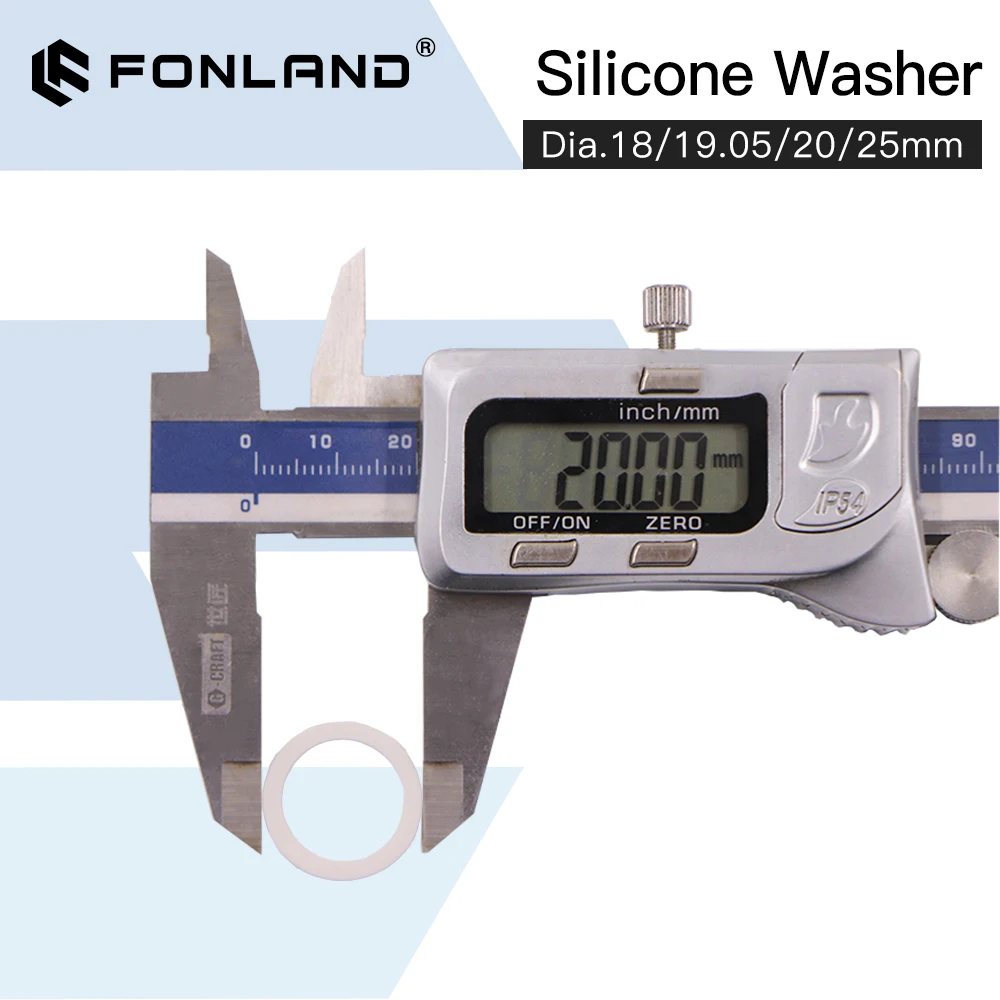 Fonland lentes de foco arruela de silicone dia.18 19.05 20 25mm juntas protetoras de material para espelhos de lente de foco a laser co2