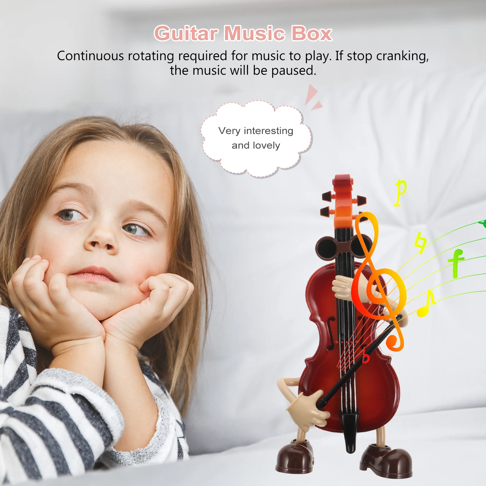 

Cute Handmade Plastic Music Box Rotating Melody Box Perfect for Anniversary Wedding Mother's Day Father's Day Presents