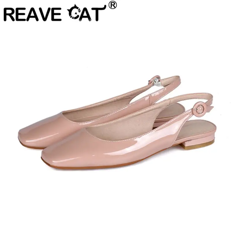 

Женские сандалии REAVE CAT черного цвета с квадратным носком, без застежек, с пряжкой, дышащие, из сетчатой ткани, мягкие, повседневные, больших размеров 41, 42, 43