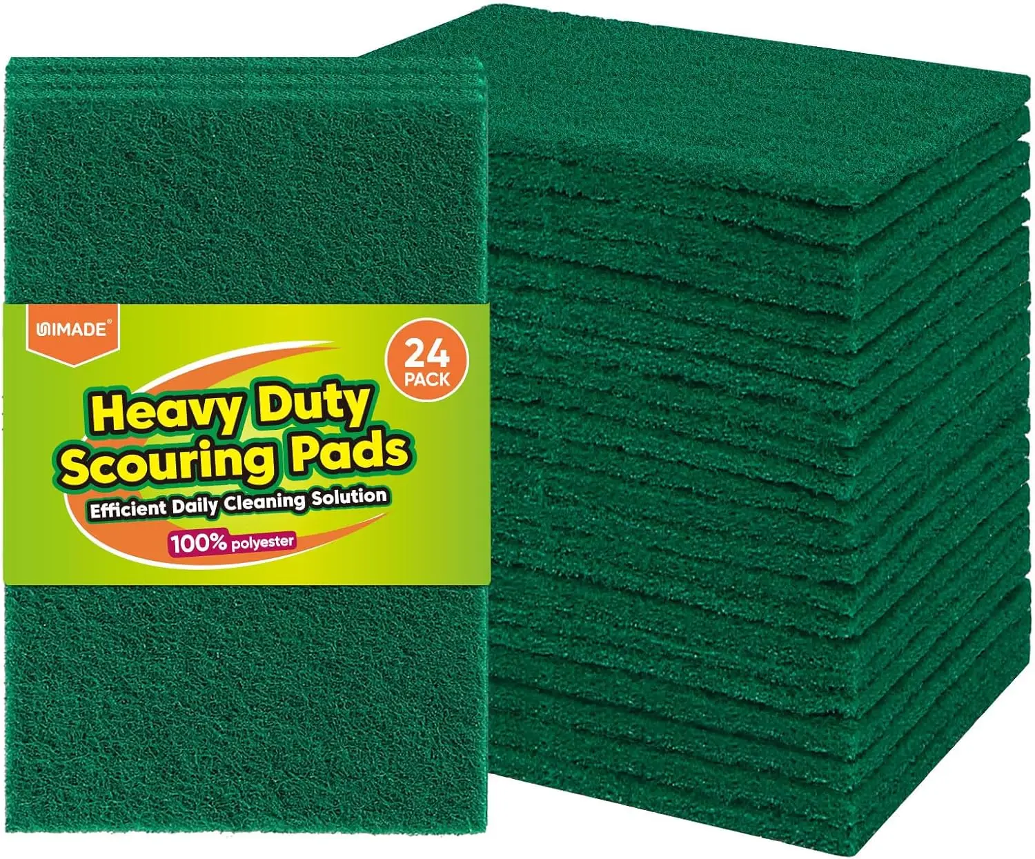 

Heavy Duty Scouring Pads 24 Pack Reusable Dish Scrubber for Kitchen Garage Outdoor Pan Metal Grill Green