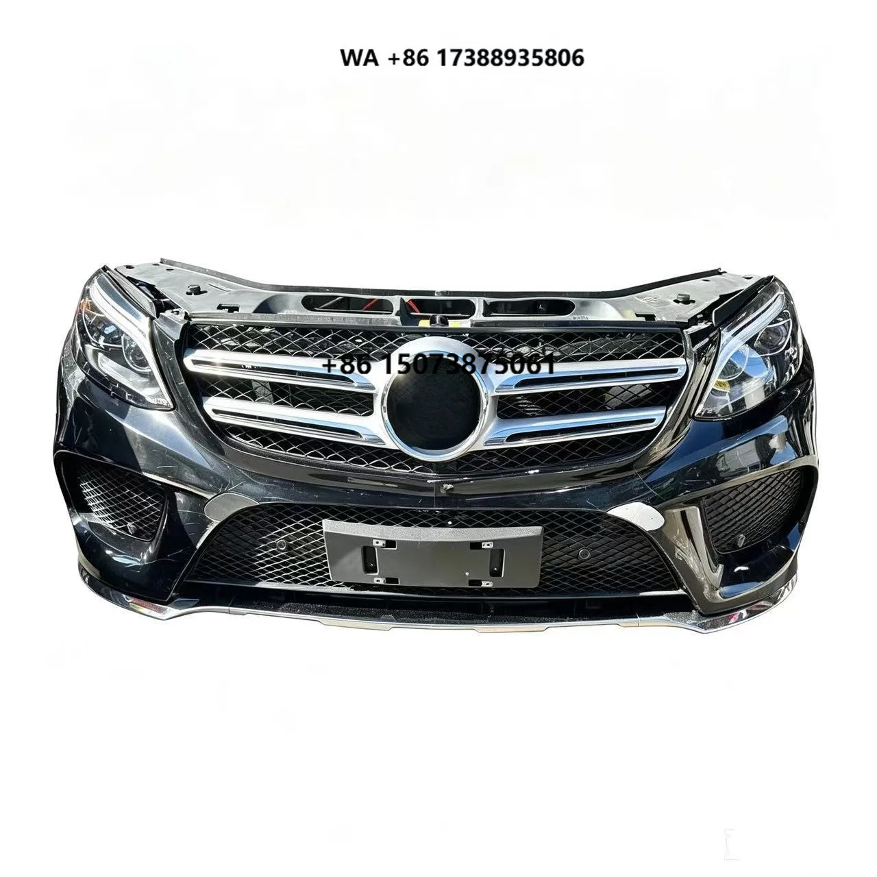Car Parts Front Nose Cut Assembly for Mer-cedes Ben-z GLE W166 With Headlight Radiator Cooling Fan Front Bumper Car