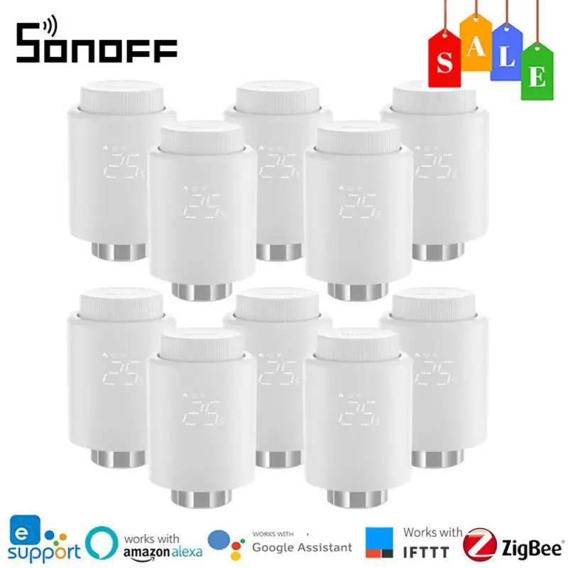 1-10PCS SONOFF TRVZB Zigbee Thermostatic Radiator Valve Smart Home via eWeLink APP Remote Control Work with ZBBridge-P,SNZB-02P