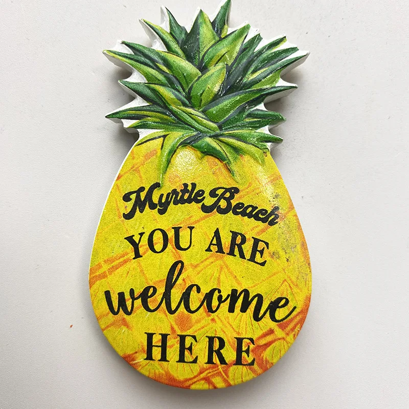 Myrtle Beach, USA, Creative Pineapple souvenirs, 3D stereo, collectible crafts, fridge magnets, home decor items