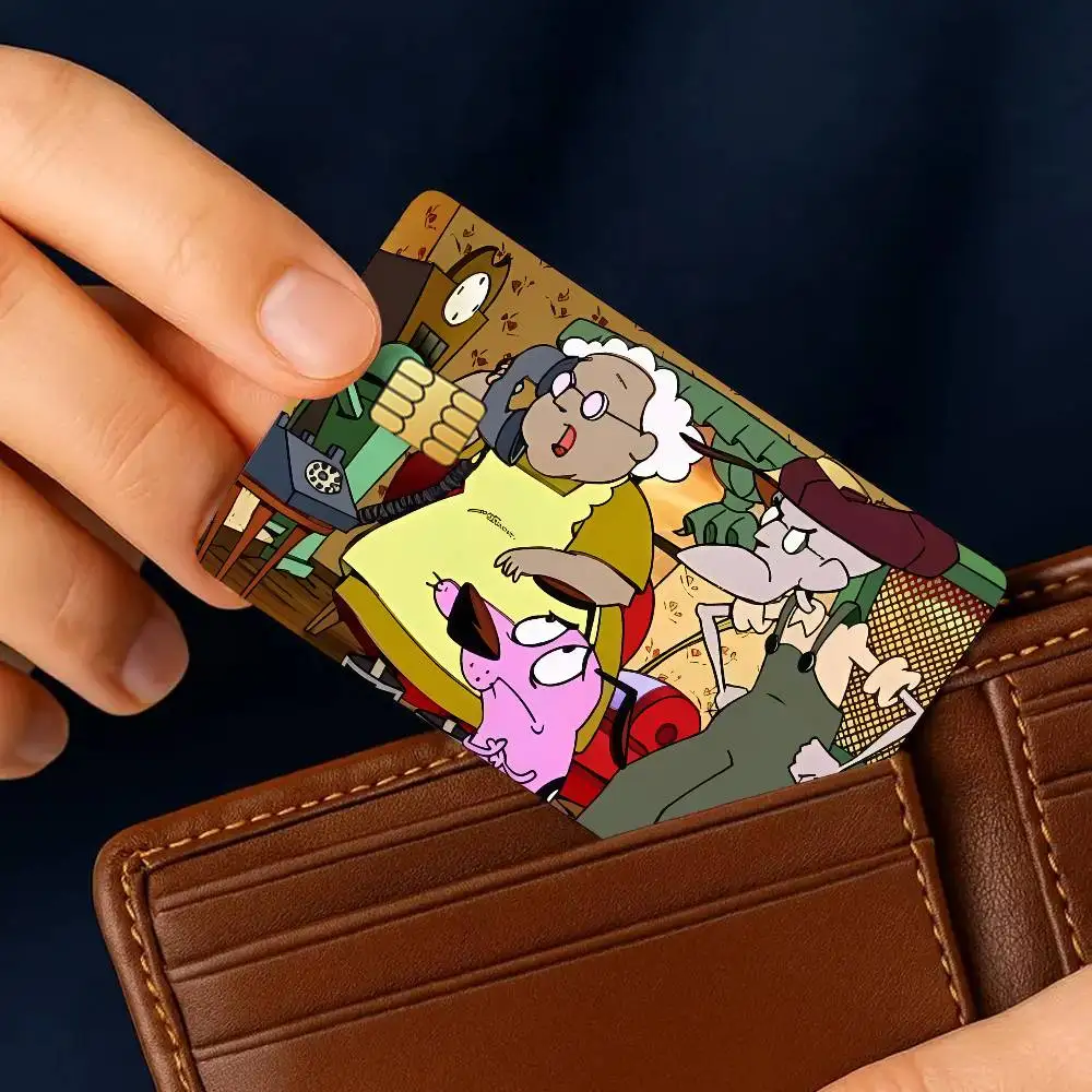 الكرتون C-Courage C-Cowardly D-Dog بطاقة الائتمان لخصم البنك حماية الزخرفية 4 قطعة المضادة للخدش ملصقات مقاومة للماء Bu #2