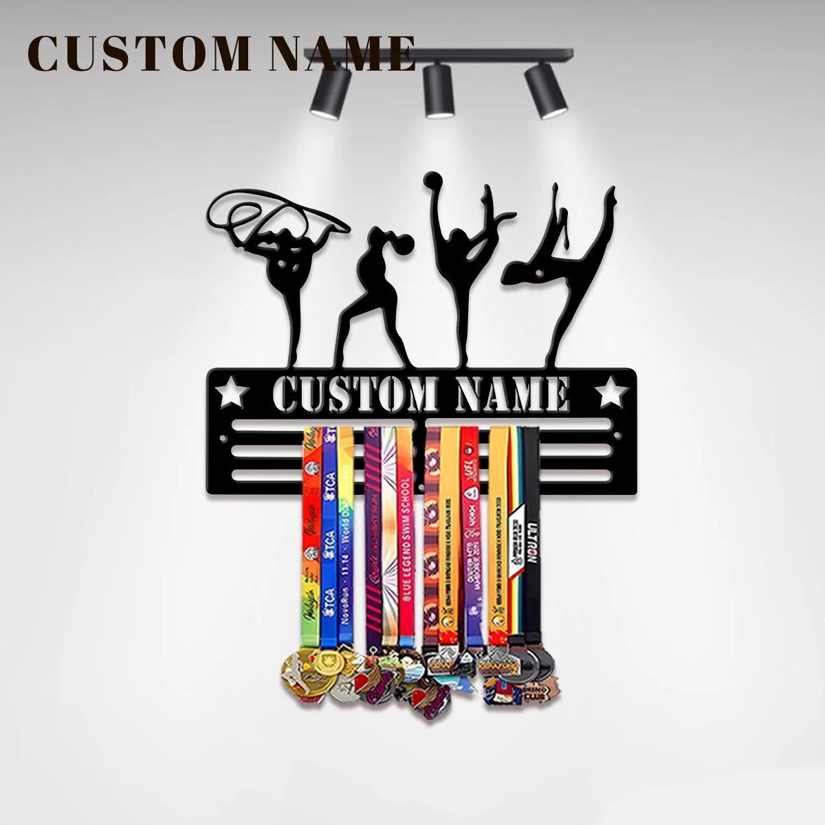 1pc Custom Gymnastics Metal Medal Hanger Holder,Personalized Football Number Medal Display Rack for Sports Awards,Birthday Gift view 3