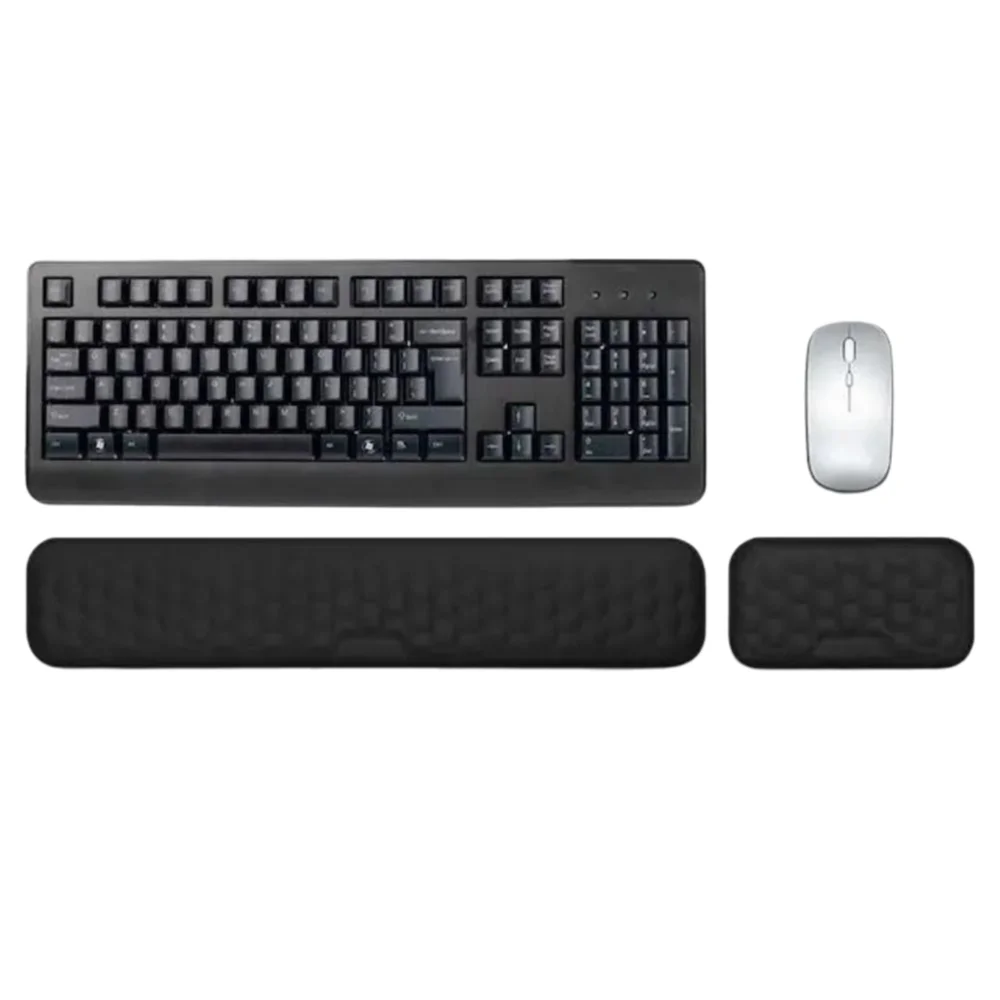 

2Pcs/Set Slow Rebound Mouse Wrist Support Pad Wrist Rest Creative Wristband Mouse Mat Waterproof PU Non-Slip Base