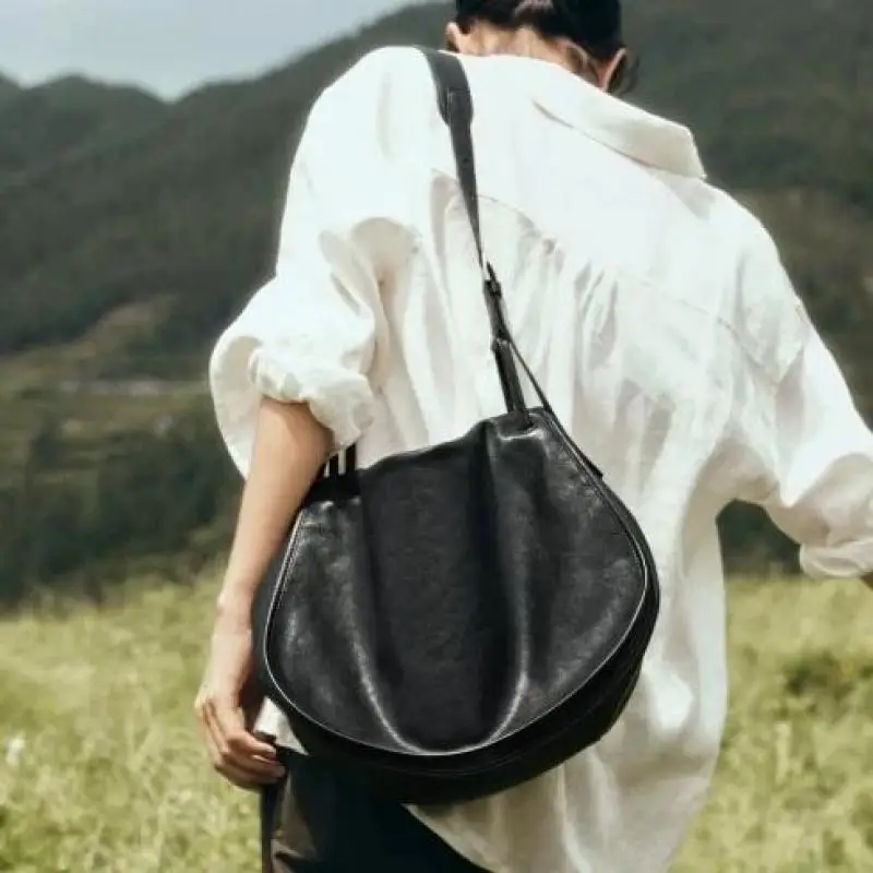 

High-quality First-layer Vegetable-tanned Cowhide Saddle Bag Casual And Versatile High-end Feel Single Shoulder Crossbody Bags