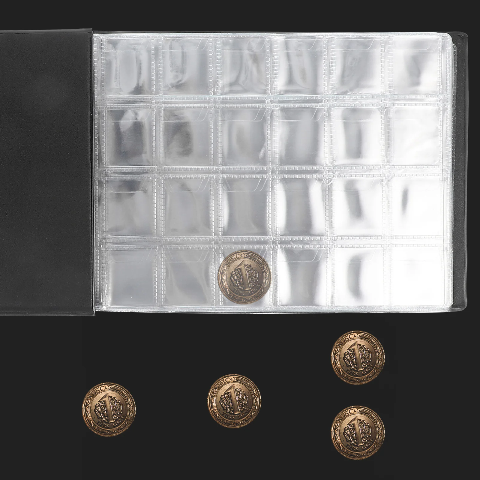 

Coin Collection Album Transparent Inner Slot For Commemorative Coins Storage Holder Organizer Gift Safe Box