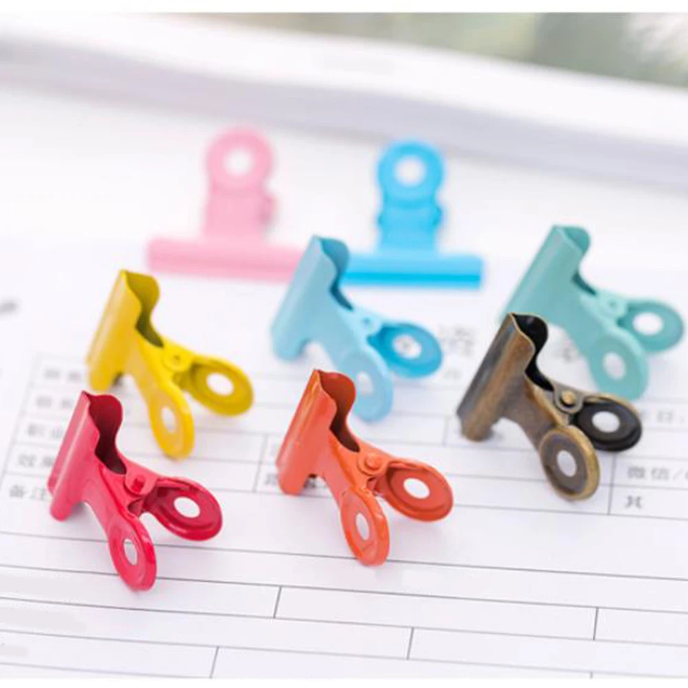 

40pcs Metal Round Tail Clips Heavy Duty Binder Clips Strong File Clamps Office Stationery Paper Holders For (Mixed