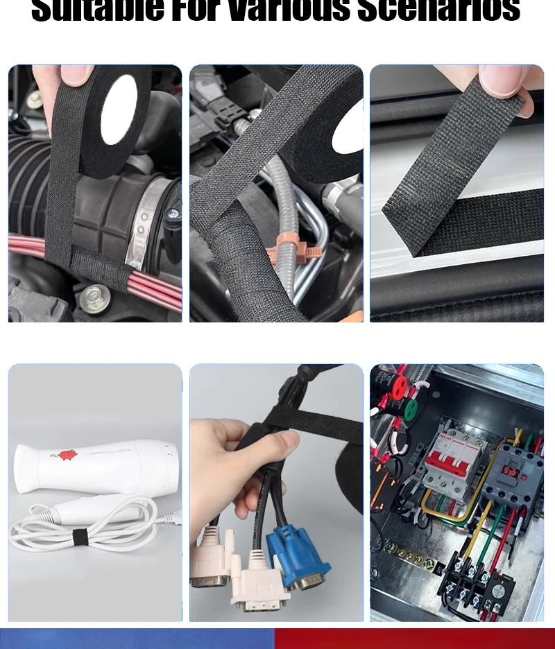 Isolierband, hitzebeständiges Kabelbaumband, selbstklebendes Stoffband, wasserdichtes Klebeband, isolierendes Stoffband aus Automobilstoff – Detail 8