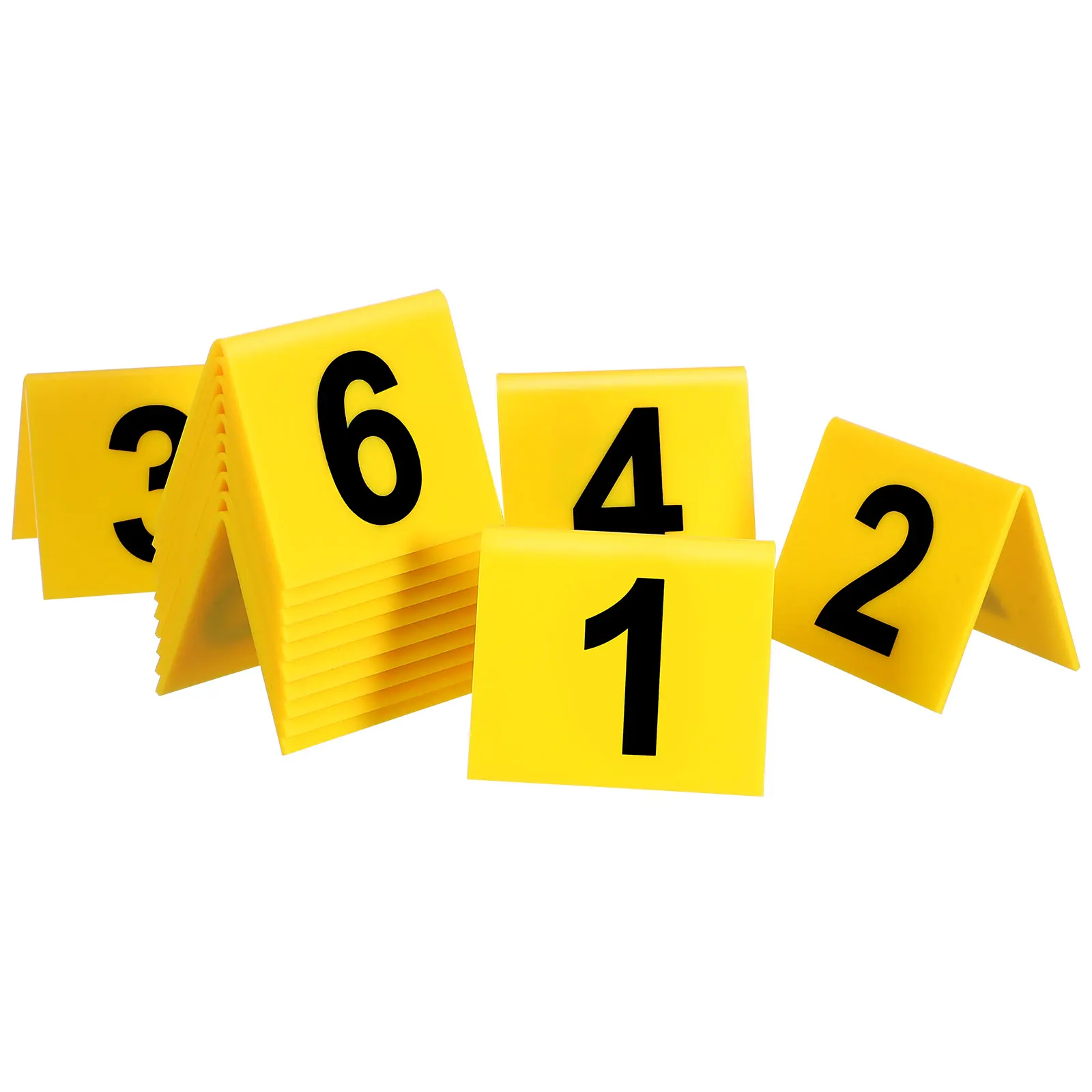 

15Pcs Evidence Markers Triangular Base Stable Placement Number Signs for Floor Level Identification