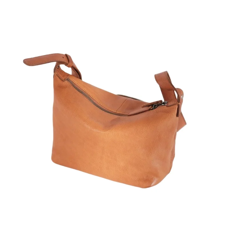 

Women's Vintage Minimal Luxury Genuine Leather Dumpling Bag Wide Strap Crossbody Slouchy Large Capacity Daily