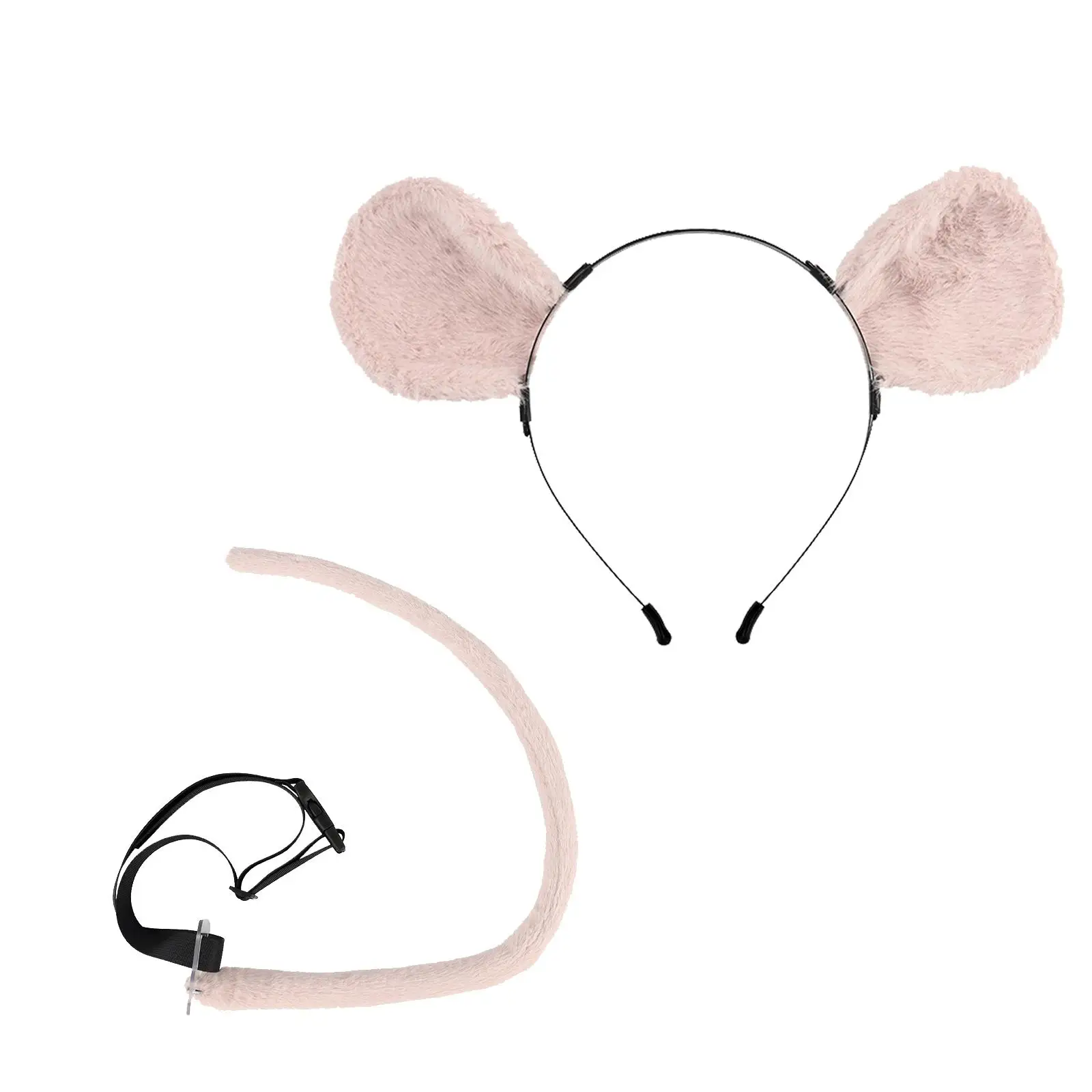 Ensemble d'accessoires de déguisement de souris, oreilles et queue de souris, cerceau à cheveux, 2 pièces