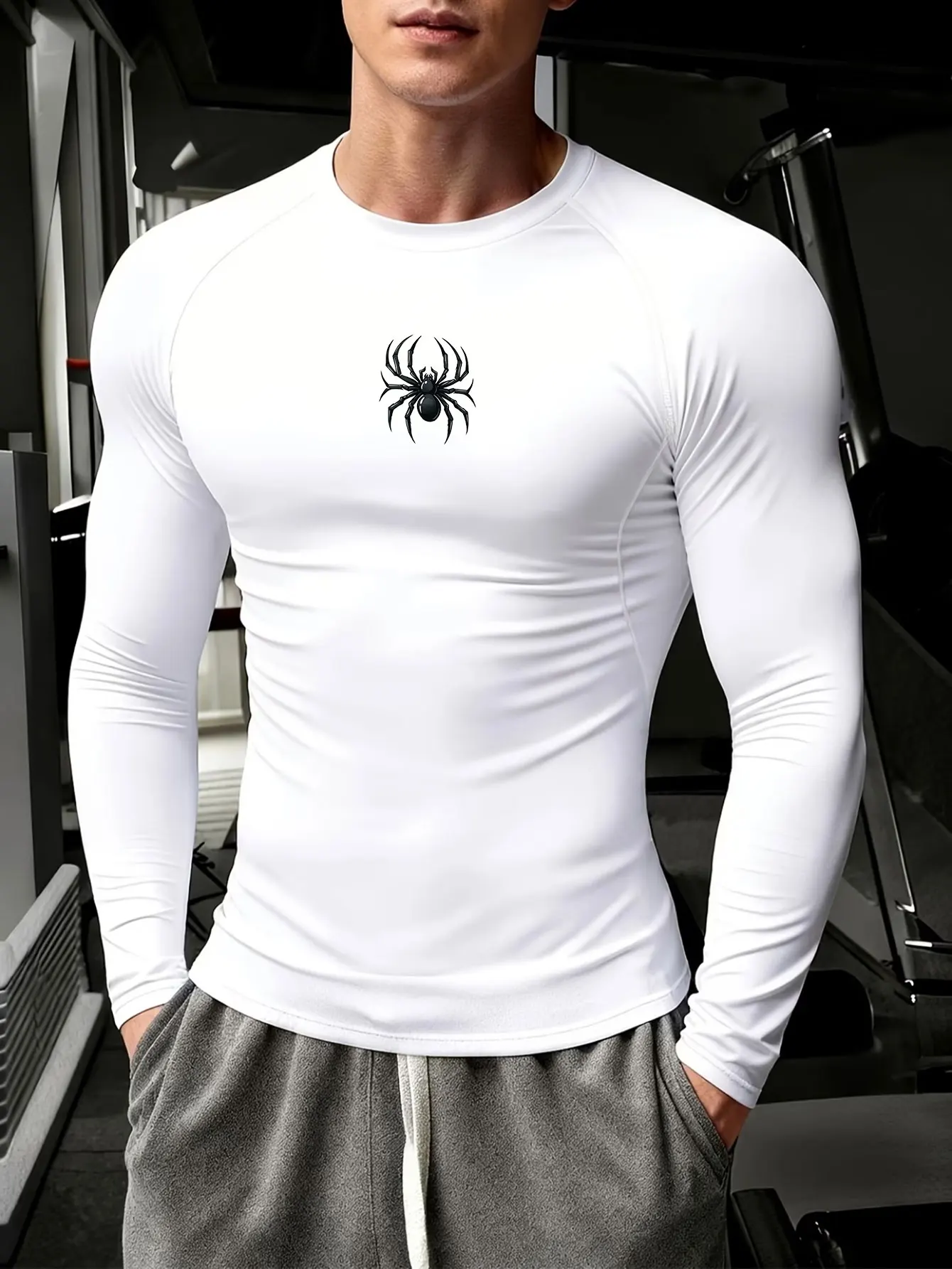 T-shirt Men's Four Seasons Long Sleeve Outdoor Speed Dry Clothes Running Training Breathable Leisure Fitness Top