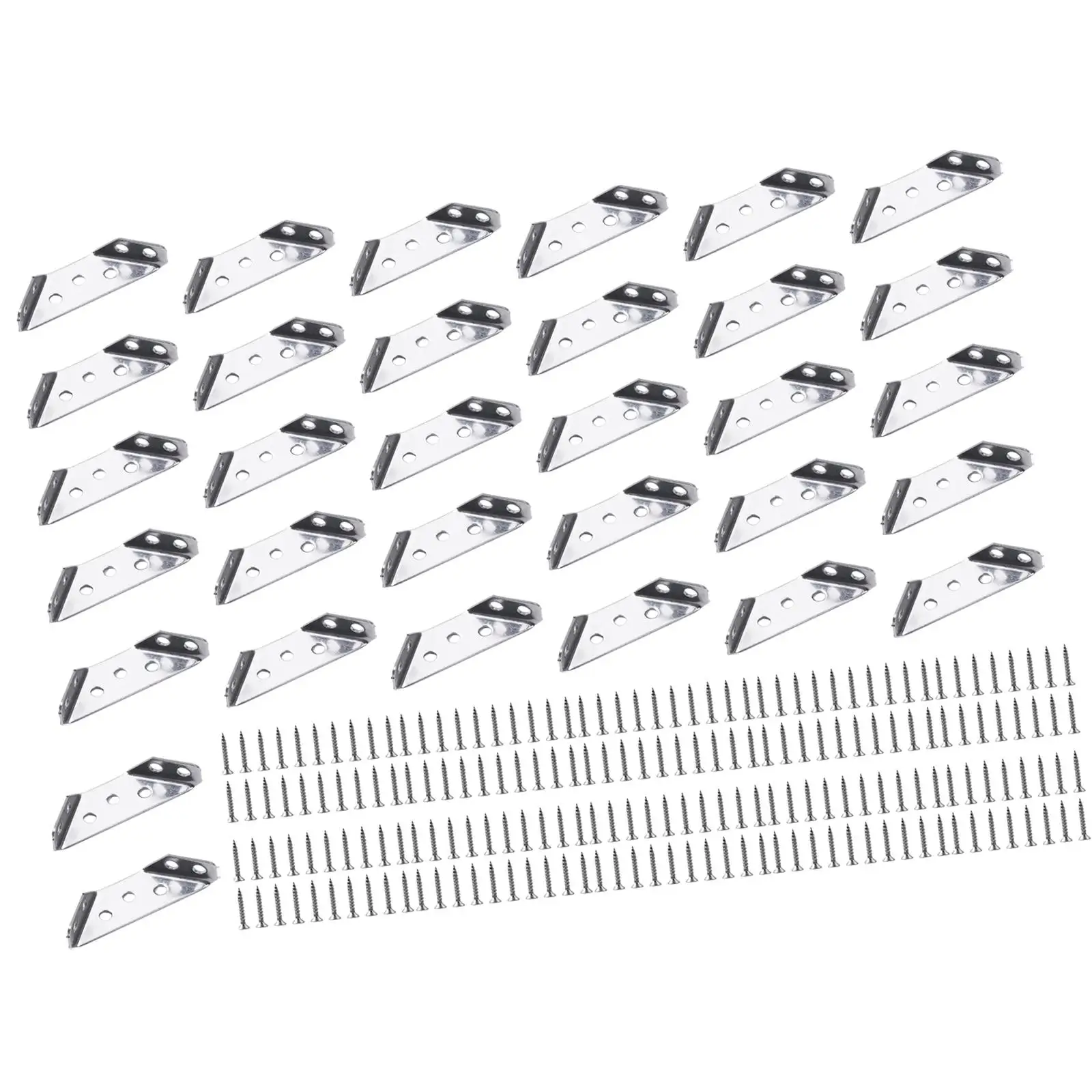 32Pcs Angle Code Multifunctional Corner Braces Shelf Support Bracket Fasteners for Cupboard Chairs Shelf Window Bookshelf