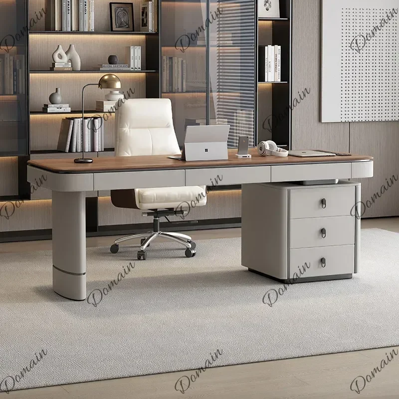 B X Luxury Solid Wood Office Desk Italian Minimalist Computer Desk Designer Advanced Writing Desk Office Furniture Escritorio FY