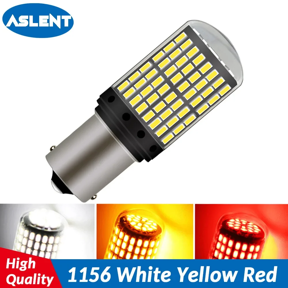 

ASLENT 1Pcs 1156 BA15S P21W LED BAU15S PY21W LED Bulb 1157 BAY15D P21/5W R5W 7440 T20 144pcs 3014SMD Auto Lamp Car Lights 12V