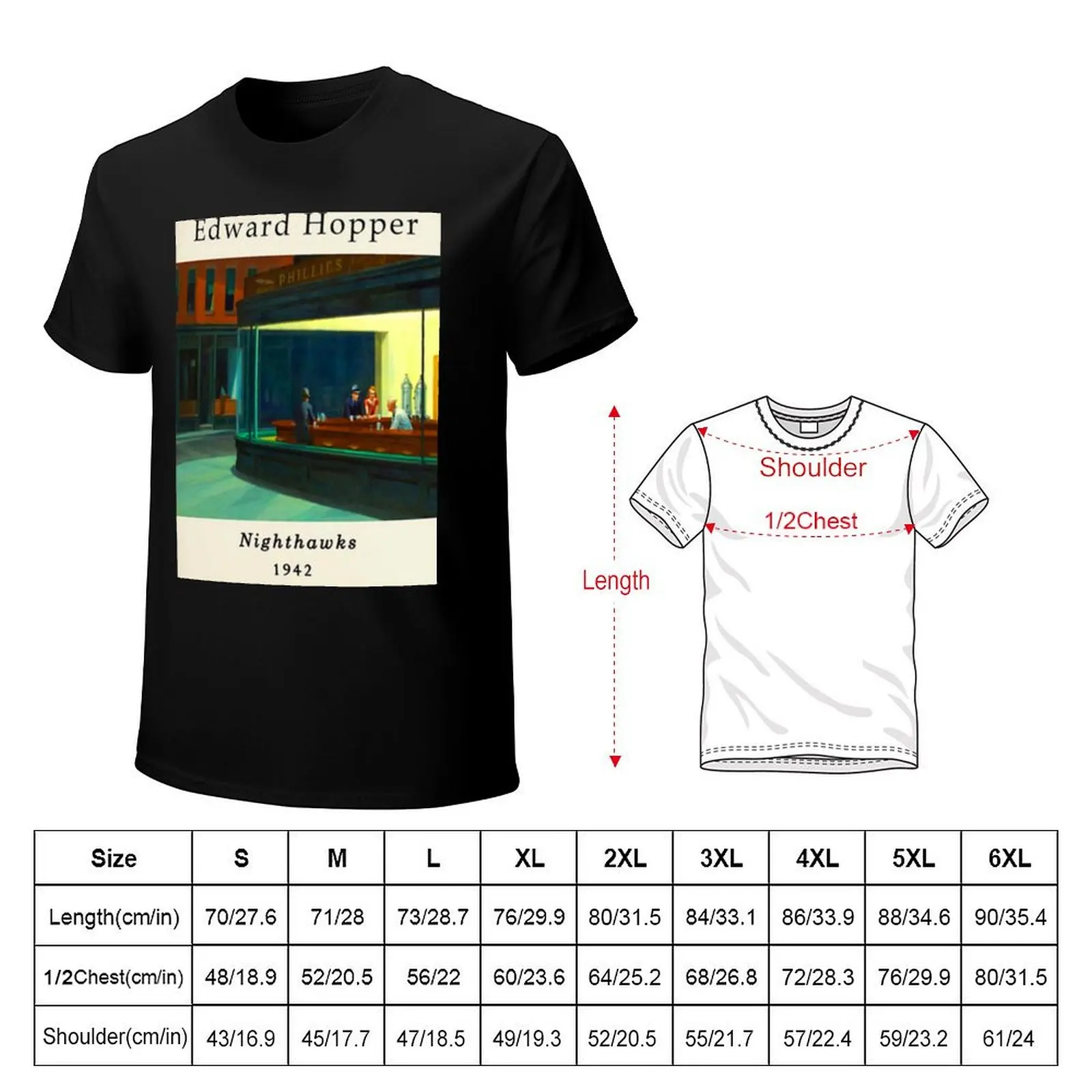 Edward Hopper Exhibition T-Shirt t shirts for man pack cotton T-Shirt