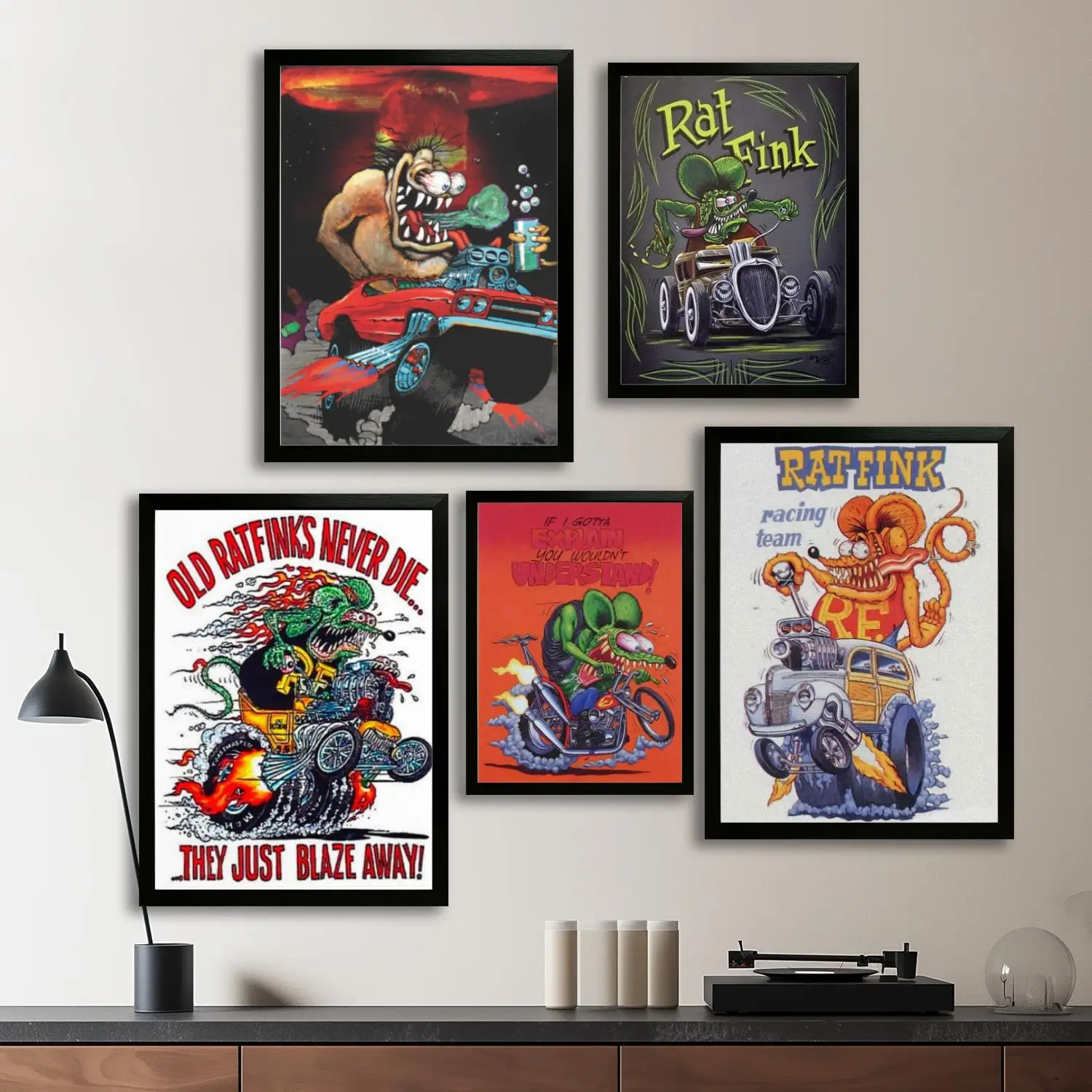 rat fink Canvas Art Poster and Wall Art Picture Print, Modern Family Bedroom Decor Posters,Decorative painting