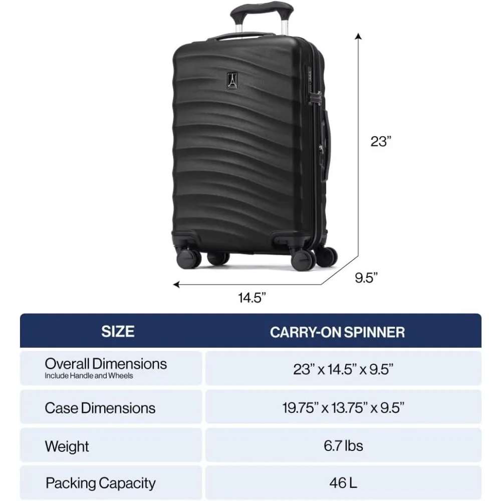 Lightweight Expandable Hardshell Carry-On Luggage with 8 Spinner Wheels, TSA Lock, and Shaded Design
