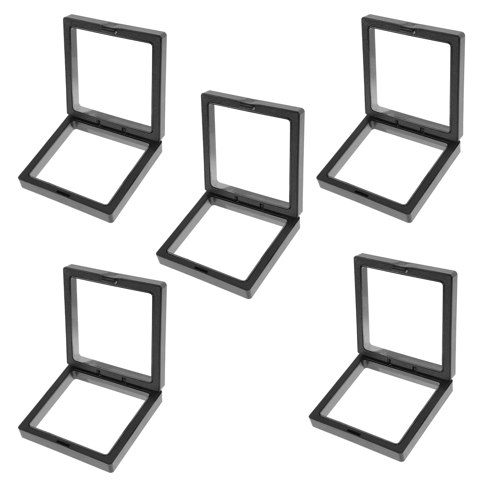 

5pcs Wearable Nail Storage Box Transparent Pe Abs Material Jewelry Display Stand For Rings Bracelets False Nails Clamshell