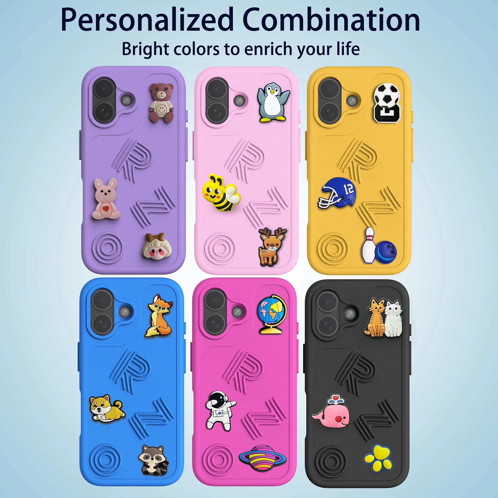 

EVA Cloud Case for iPhone17 16 15 14 13Pro Max DIY Charms Cover Shockproof Lightweight Foam Shell with Creative Pins Combination