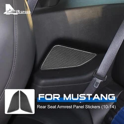 Real Soft Carbon Fiber for Ford Mustang 2013 2014 Accessories Interior Trim Car Rear Seat Armrest Panel Sticker