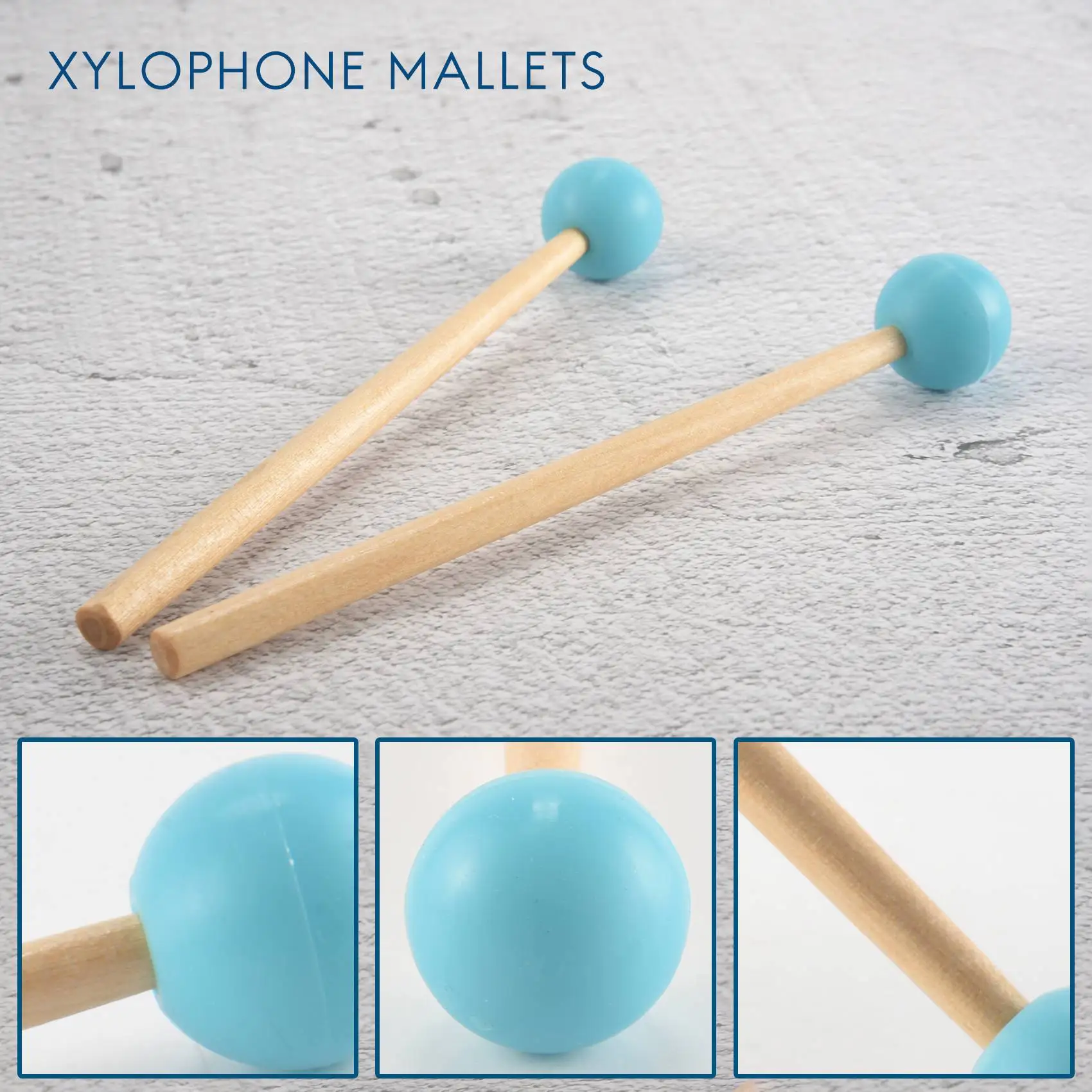 2Pcs Soft Rubber Head Sticks Wood Handle Bell Mallets For Glockenspiel Xylophone Bell Music Instruments Parts-ABHG