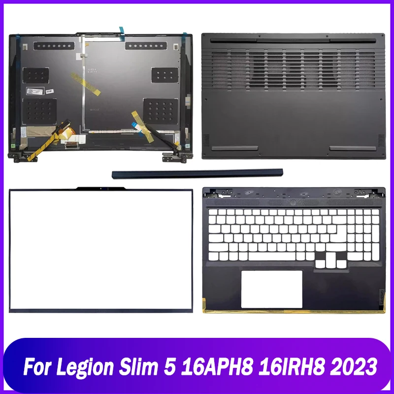 New Rear Lid For Lenovo Legion Slim 5 16APH8 16IRH8 2023 Laptop LCD Back Cover Front Bezel Hinge Cover Palmrest Bottom Base Case