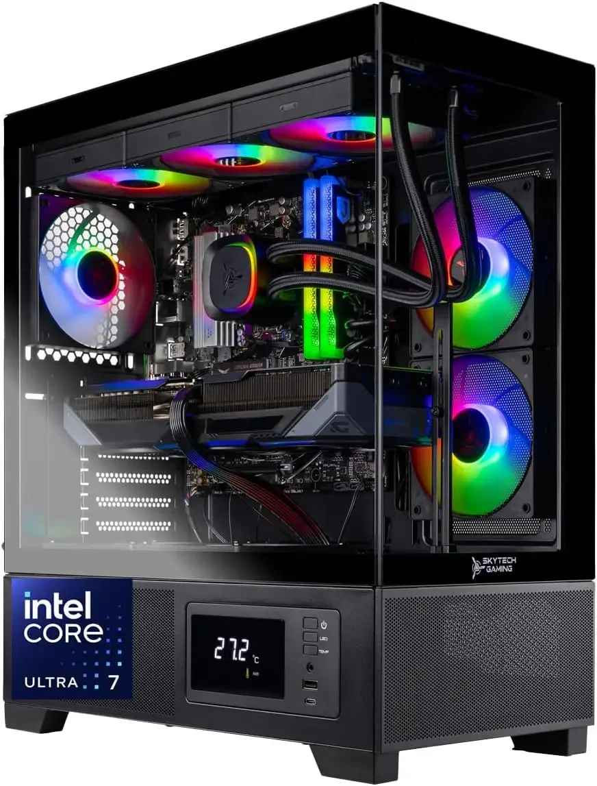 Skytech Gaming Azure 3 Plus Desktop-PC, Intel Ultra 7 265K 3,9 GHz (5,4 GHz), NVIDIA RTX 5070 Ti 16GB, 2TB Gen4 NVMe SSD