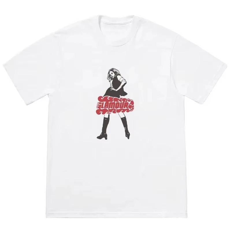 

New High Quality Trend Short Sleeve Clothing Hysteric Glamour American Retro Tee Street Culture Cotton T-shirt for Men Women