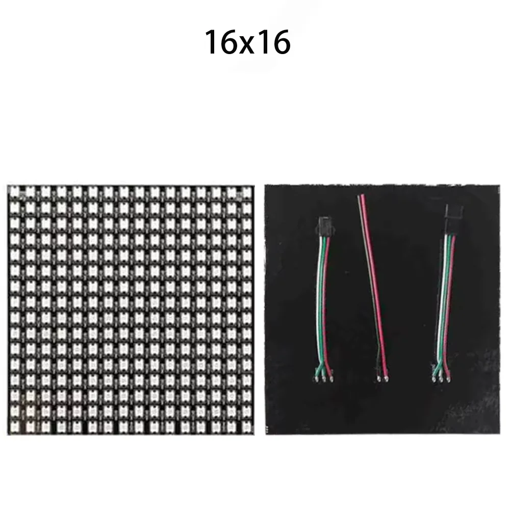 1~10PCS WS2812b 16x16 LED RGB Screen Module 256Pixels Individually Addressable Flexible Deformable Block DC5V